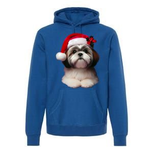 Shih Tzu With Santa Hat Christmas Xmas Dog Owner Mom Dad Cute Gift Premium Hoodie