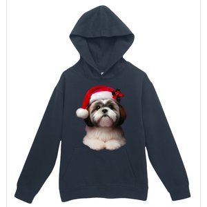 Shih Tzu With Santa Hat Christmas Xmas Dog Owner Mom Dad Cute Gift Urban Pullover Hoodie