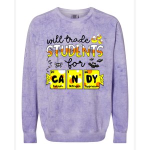 Science Teacher Will Trade Students For Candy Halloween Colorblast Crewneck Sweatshirt