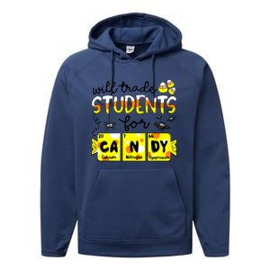 Science Teacher Will Trade Students For Candy Halloween Performance Fleece Hoodie