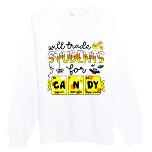 Science Teacher Will Trade Students For Candy Halloween Premium Crewneck Sweatshirt