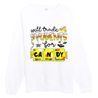 Science Teacher Will Trade Students For Candy Halloween Premium Crewneck Sweatshirt