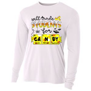 Science Teacher Will Trade Students For Candy Halloween Cooling Performance Long Sleeve Crew