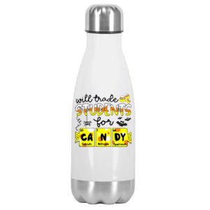 Science Teacher Will Trade Students For Candy Halloween Stainless Steel Insulated Water Bottle