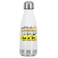 Science Teacher Will Trade Students For Candy Halloween Stainless Steel Insulated Water Bottle