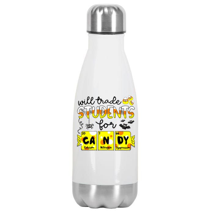 Science Teacher Will Trade Students For Candy Halloween Stainless Steel Insulated Water Bottle