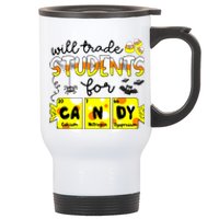 Science Teacher Will Trade Students For Candy Halloween Stainless Steel Travel Mug