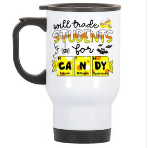 Science Teacher Will Trade Students For Candy Halloween Stainless Steel Travel Mug