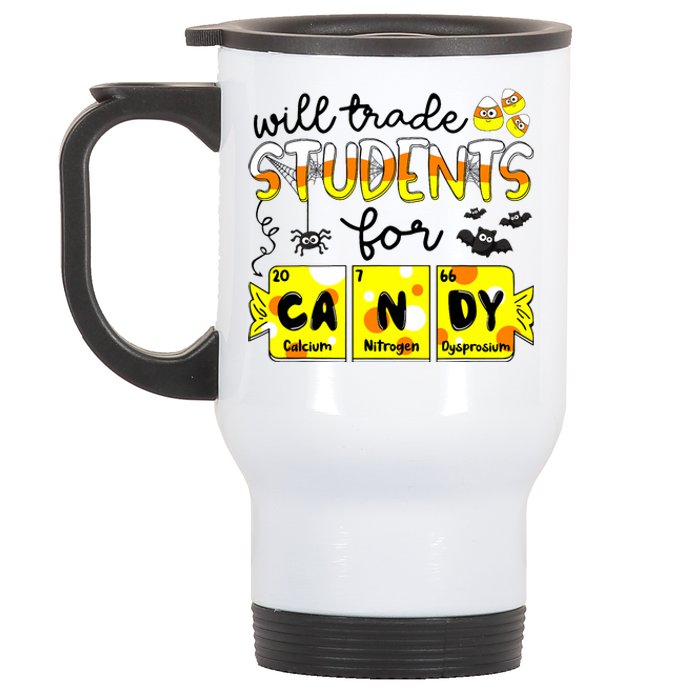 Science Teacher Will Trade Students For Candy Halloween Stainless Steel Travel Mug