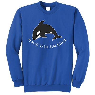 Save The Whale Awareness Design Plastic Is The Real Killer Gift Sweatshirt