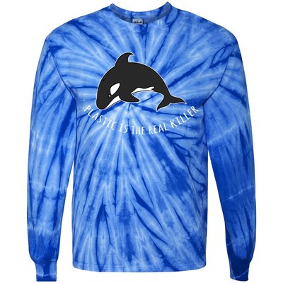 Save The Whale Awareness Design Plastic Is The Real Killer Gift Tie-Dye Long Sleeve Shirt