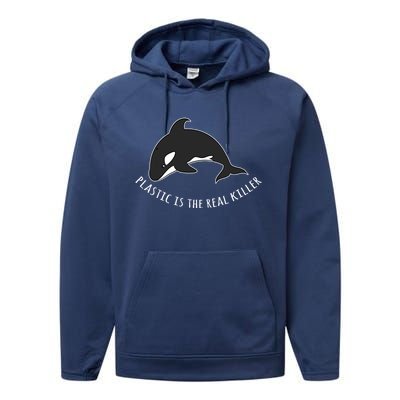 Save The Whale Awareness Design Plastic Is The Real Killer Gift Performance Fleece Hoodie