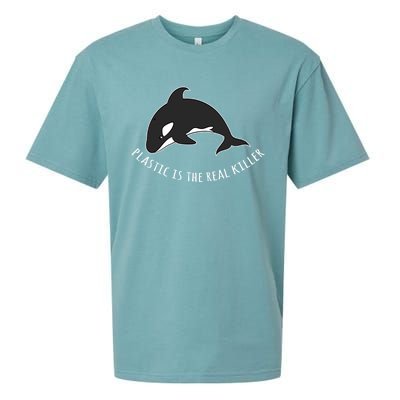 Save The Whale Awareness Design Plastic Is The Real Killer Gift Sueded Cloud Jersey T-Shirt