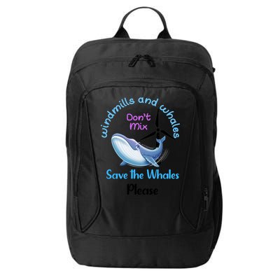 Save The Whales From Windmills In The Sea And Ocean Design Gift City Backpack