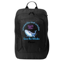 Save The Whales From Windmills In The Sea And Ocean Design Gift City Backpack