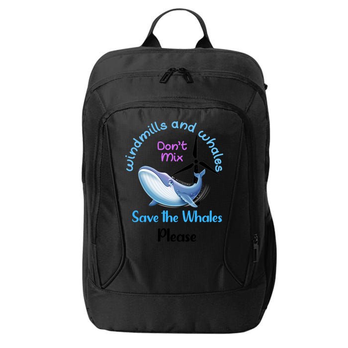 Save The Whales From Windmills In The Sea And Ocean Design Gift City Backpack