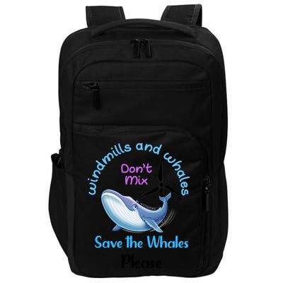 Save The Whales From Windmills In The Sea And Ocean Design Gift Impact Tech Backpack