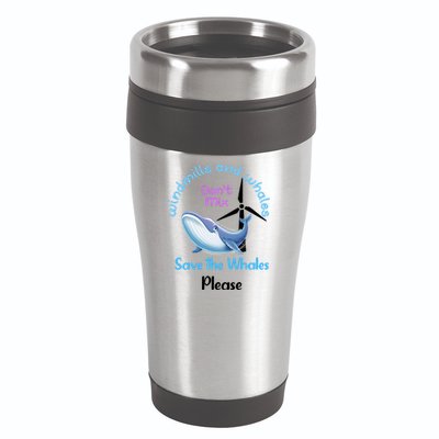 Save The Whales From Windmills In The Sea And Ocean Design Gift 16oz Travel Tumbler