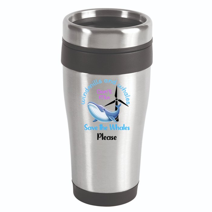 Save The Whales From Windmills In The Sea And Ocean Design Gift 16oz Travel Tumbler