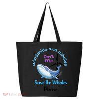 Save The Whales From Windmills In The Sea And Ocean Design Gift 25L Jumbo Tote