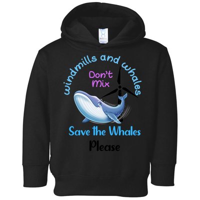 Save The Whales From Windmills In The Sea And Ocean Design Gift Toddler Hoodie
