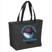 Save The Whales From Windmills In The Sea And Ocean Design Gift Zip Tote Bag
