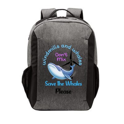 Save The Whales From Windmills In The Sea And Ocean Design Gift Vector Backpack