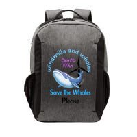 Save The Whales From Windmills In The Sea And Ocean Design Gift Vector Backpack