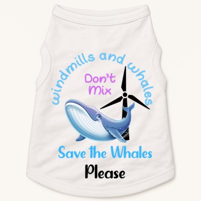 Save The Whales From Windmills In The Sea And Ocean Design Gift Doggie Tank