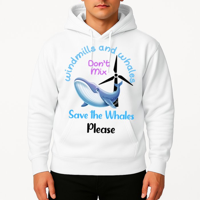 Save The Whales From Windmills In The Sea And Ocean Design Gift Hoodie