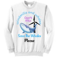 Save The Whales From Windmills In The Sea And Ocean Design Gift Sweatshirt