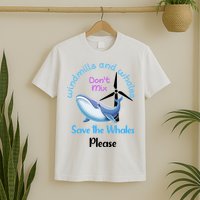 Save The Whales From Windmills In The Sea And Ocean Design Gift T-Shirt