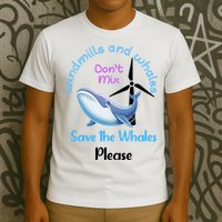 Save The Whales From Windmills In The Sea And Ocean Design Gift T-Shirt