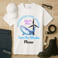 Save The Whales From Windmills In The Sea And Ocean Design Gift Tall T-Shirt
