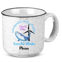 Save The Whales From Windmills In The Sea And Ocean Design Gift 15oz Campfire Ceramic Mug