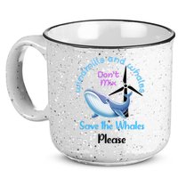 Save The Whales From Windmills In The Sea And Ocean Design Gift 15oz Campfire Ceramic Mug