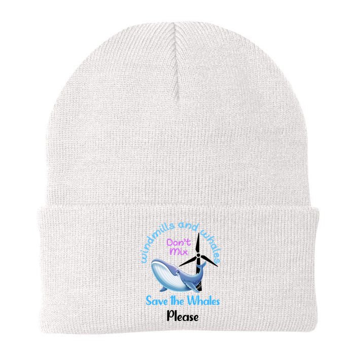 Save The Whales From Windmills In The Sea And Ocean Design Gift Beanie