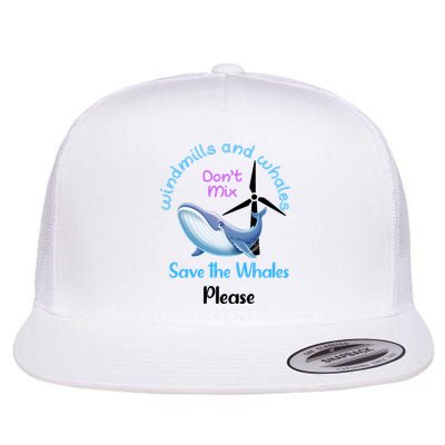 Save The Whales From Windmills In The Sea And Ocean Design Gift Flatbill Hat
