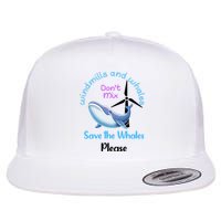 Save The Whales From Windmills In The Sea And Ocean Design Gift Flatbill Hat