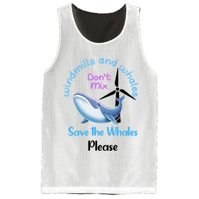 Save The Whales From Windmills In The Sea And Ocean Design Gift Mesh Reversible Basketball Jersey Tank