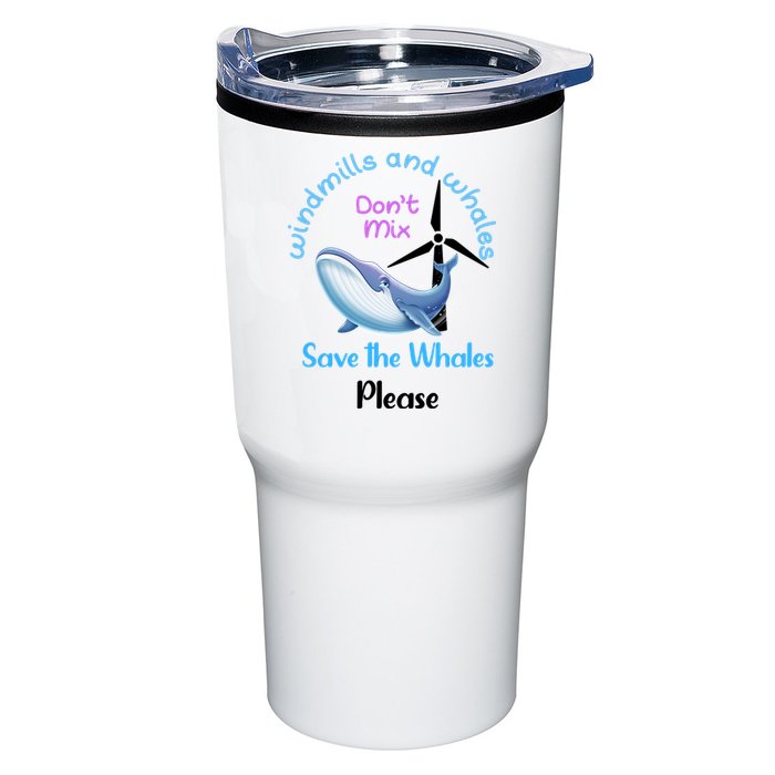 Save The Whales From Windmills In The Sea And Ocean Design Gift Tumbler