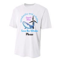 Save The Whales From Windmills In The Sea And Ocean Design Gift Youth Performance Sprint T-Shirt