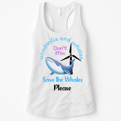 Save The Whales From Windmills In The Sea And Ocean Design Gift Womens Tank Top