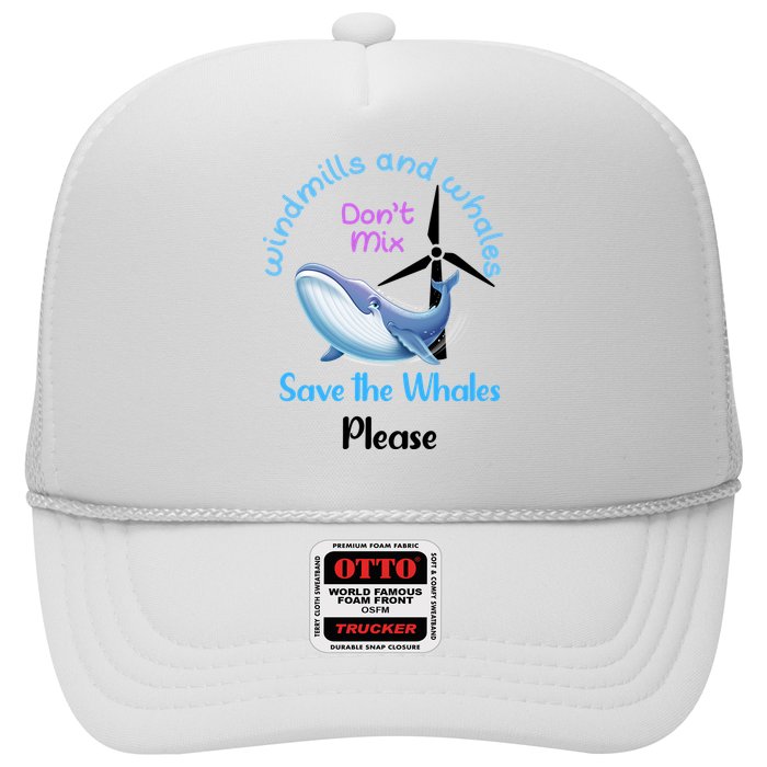 Save The Whales From Windmills In The Sea And Ocean Design Gift Trucker Hat