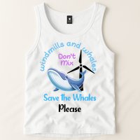 Save The Whales From Windmills In The Sea And Ocean Design Gift Tank Top