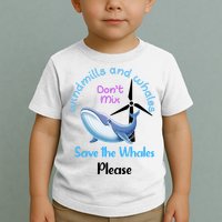 Save The Whales From Windmills In The Sea And Ocean Design Gift Toddler T-Shirt