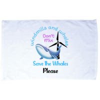 Save The Whales From Windmills In The Sea And Ocean Design Gift Microfiber Hand Towel