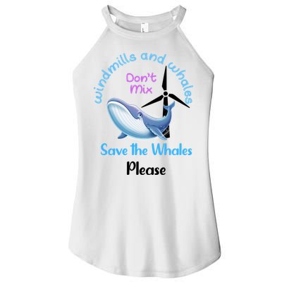 Save The Whales From Windmills In The Sea And Ocean Design Gift Women's Perfect Tri Rocker Tank