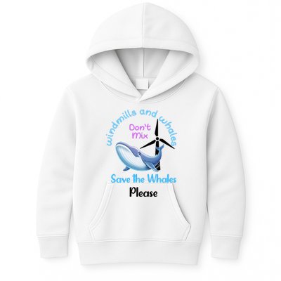 Save The Whales From Windmills In The Sea And Ocean Design Gift Kids Hoodie