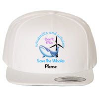 Save The Whales From Windmills In The Sea And Ocean Design Gift Wool Snapback Cap
